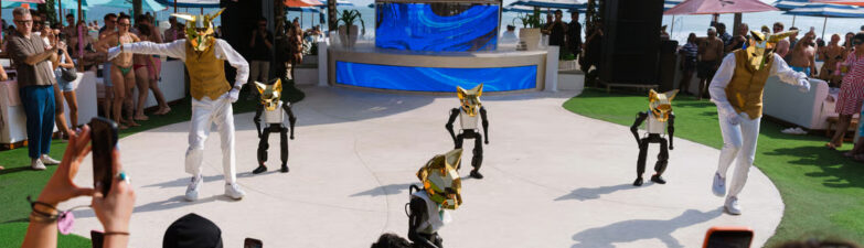 Finns Beach Club and BotShift Bring Humanoid Robots to the Beach Club